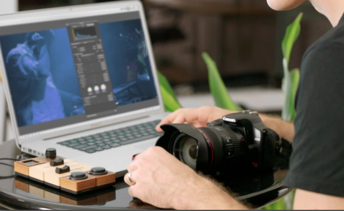 A Photographer Making Use of Palette Modular Interface in Editing Software