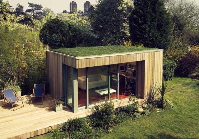 Ecospace Garden Studio with Grass Turf Living Roof