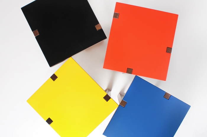Lacquered Coloured Surfaces of Piet Tables by Hugo Passos