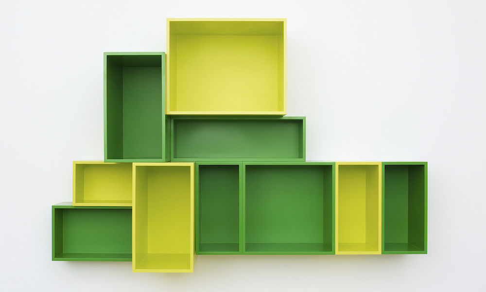 Yellow-Green and Green Medium Sized Cubit Shelf
