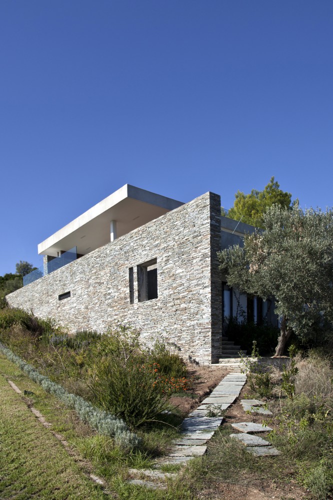 Exterior of Plane House by K-Studio on Skiathos, Greece
