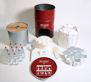 Heat Rescue Disaster Recovery Kit in an Oil Drum by Hikaru Imamura