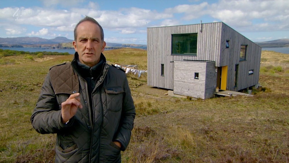 Kevin McCloud at the Fiscavaig Eco Home on Skye by Rural Design Architects