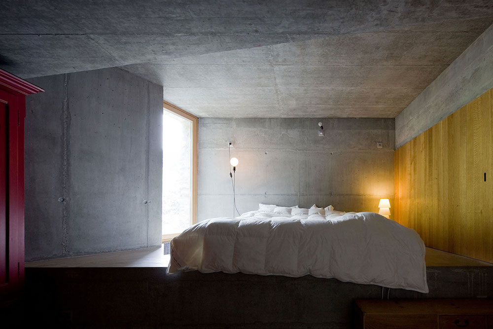 Concrete Bedroom in Villa Vals