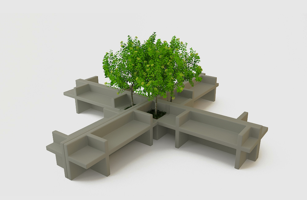 Cross Configuration of Infinite Benches with Tree Modules at Centre