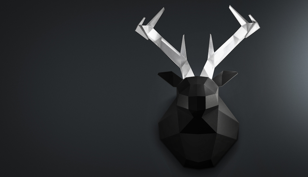 Deer Head Modern Minimalist Geometric Polygon Hedlyte by CreativeSession