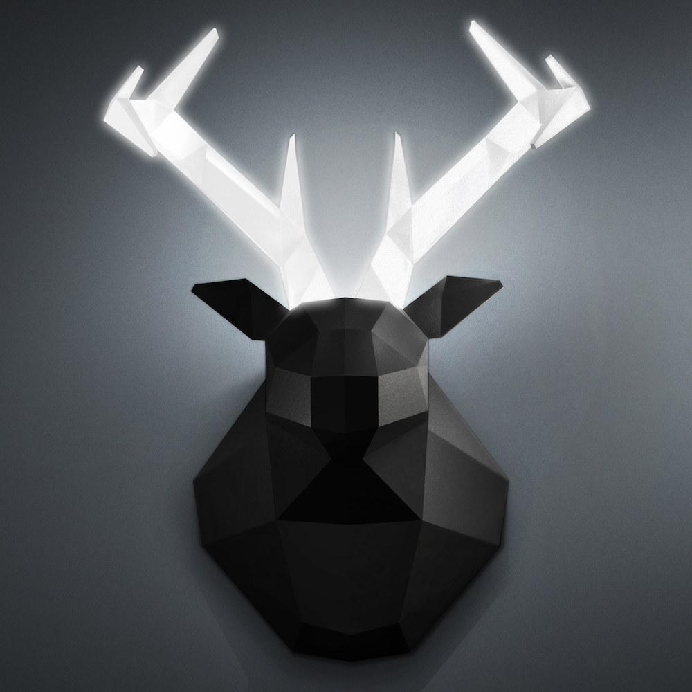 Hedlyte by CreativeSession – Geometric Polygon Deer Head Lighting