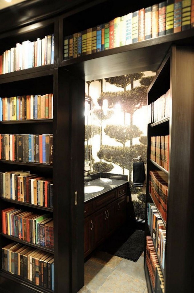 Bookcase with Hidden Washroom and WC by Savvy Surroundings Design