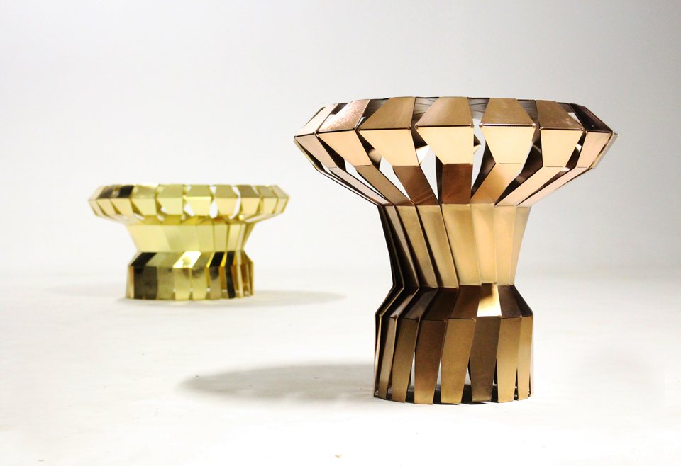 Fortress Table by Markus Johansson Made From a Laser Cut and Hammered Steel Sheet