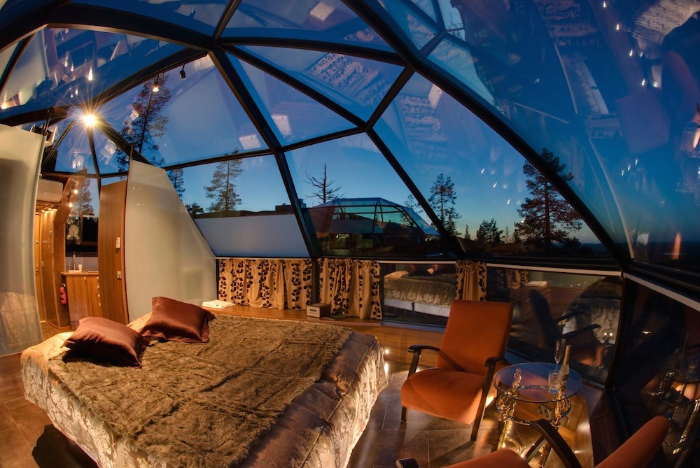Watch the Northern Lights from Glass Igloos at Hotel Kakslauttanen, Finland