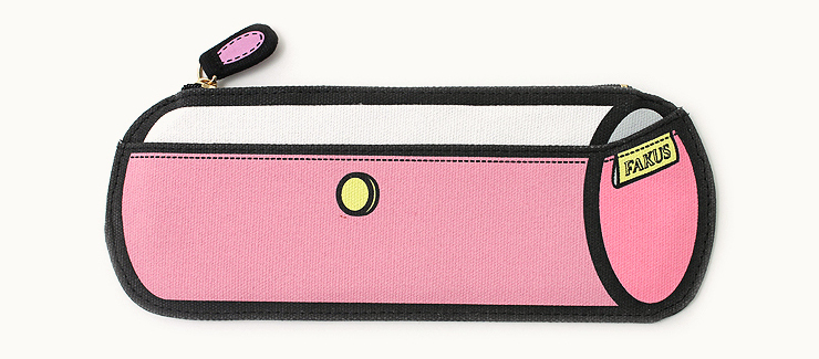 Pink Cylinder Fakus Pencil Case by sun-star via JetPens