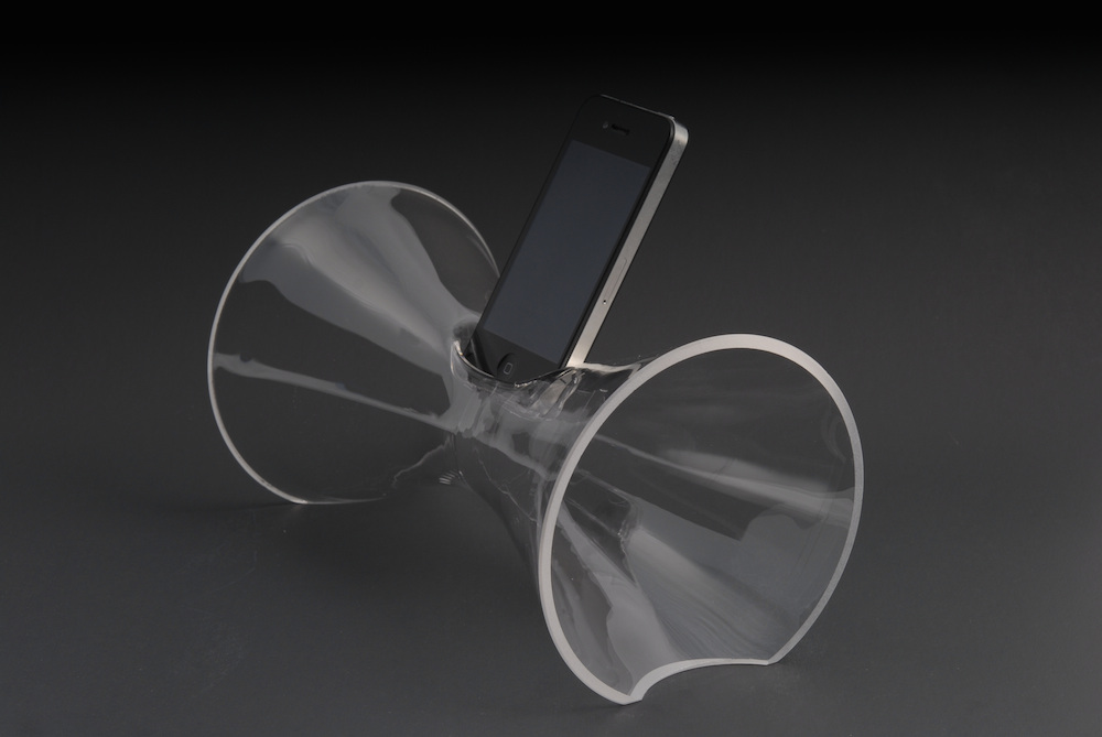 My Phone Amp: A Blown Glass iPhone Amplifier by Aric Snee