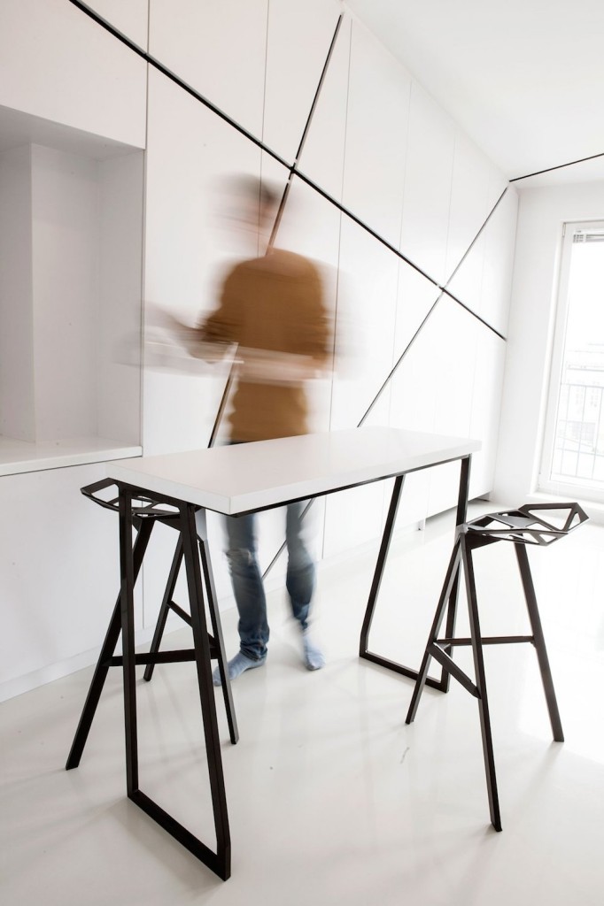 Peter's Flat by Mili Mlodzi Ludzie Dining Area with Stool One Chairs by Konstantin Grcic