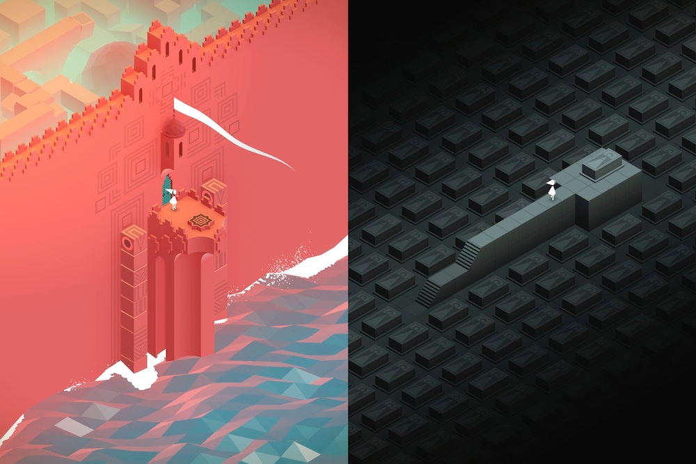 Sea and Crpyt Scene from Monument Valley Minimalist iOS game by ustwo