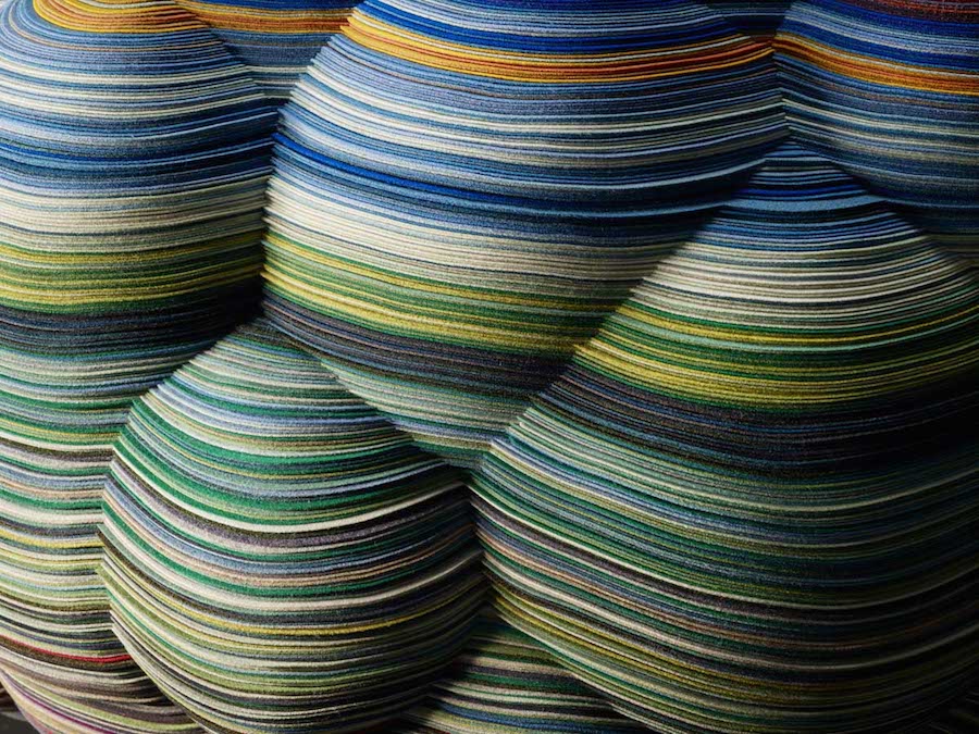 Spheres on the Exterior of the Layers Cloud Chair with Colour Fabric