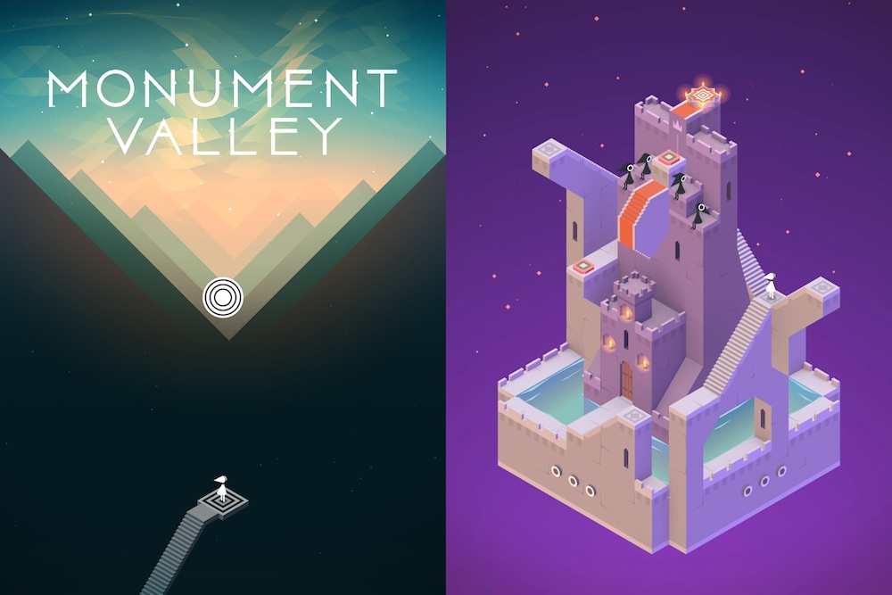 Title Screen from Monument Valley Game with Castle Level