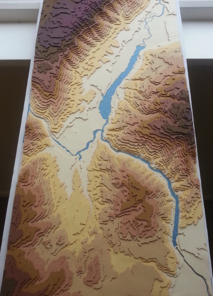 Cromwell and Lake Dustan Handmade Topographical Map