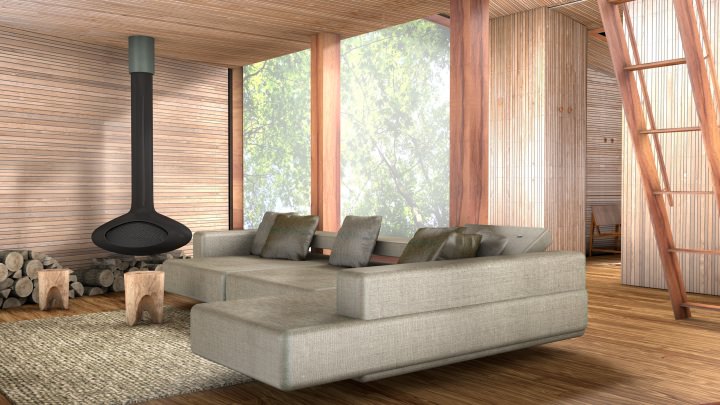 Living Room of Inhabit Treehouse Concept by Antony Gibbon