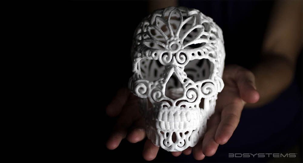 Joshua Harker Skull in 3D Printed Sugar