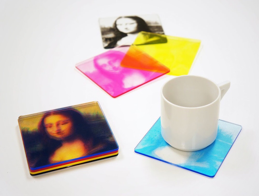 CMYK Mona Lisa Coasters by Waku for Molla Space and Colossal