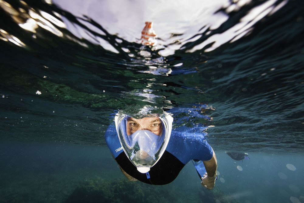 180 Degree Vision from the Tribord Full-Face Snorkelling Mask