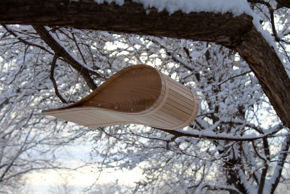 Affinity Birdhouse in a Snowy Forest Setting