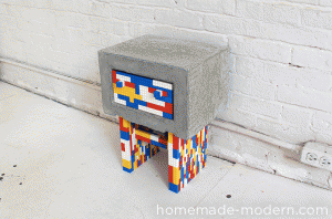 DIY Concrete and Lego Bedside Tables via HomeMade Modern