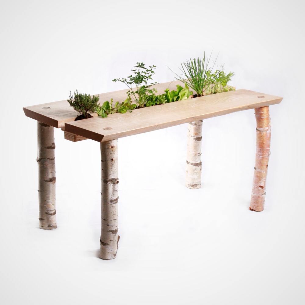 The Forage Dining Table with Integrated Herb Plants