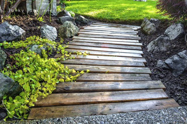 Garden Path from Pallet Timbers