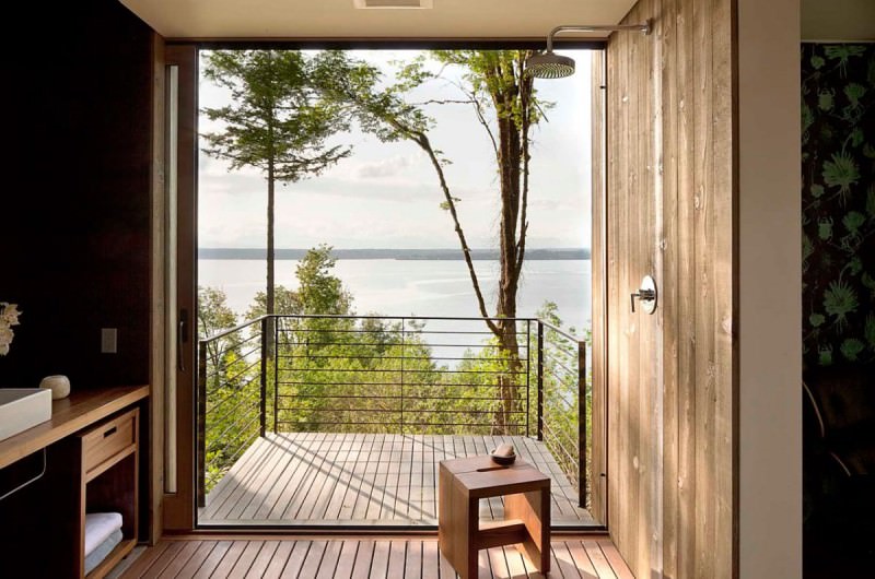 Shower with Balcony Overlooking Puget Sound and Case Inlet