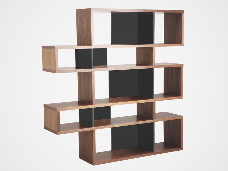 Walnut and Black Lacquer Antonn Shelving from Habitat and Homebase