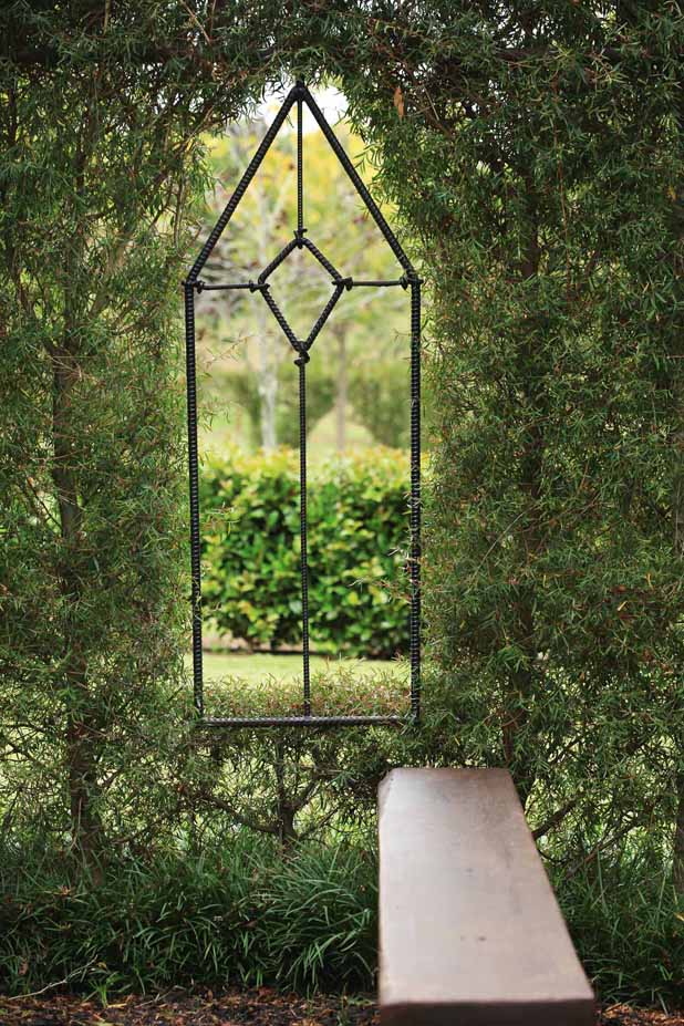 Wrought Iron Window Frame in Barry Cox's Tree Church