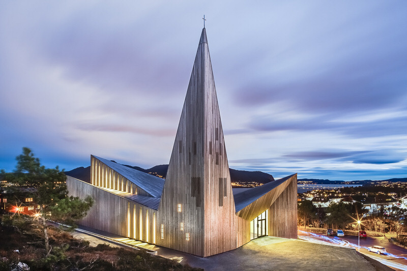 Knarvik Church in the Evening by Hundven-Clements Photography