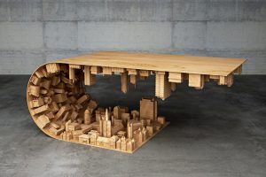 Wave City: Folded Cityscape Coffee Table by Stelios Mousarris