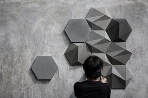 San: Geometric Concrete Wall Decoration by Bentu Design