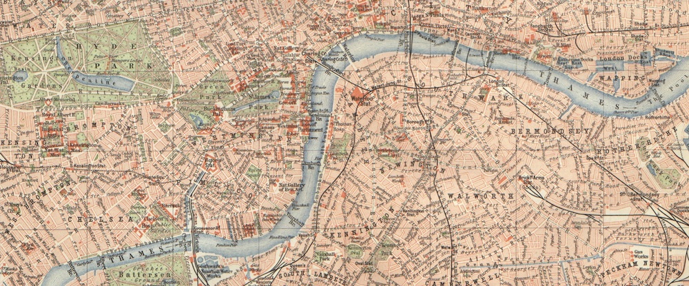 1890 Meyers Map of London on Homeli