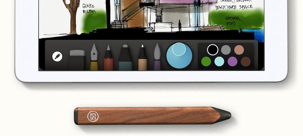 Pencil with Paper App on White iPad