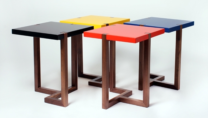Set of 4 Mondrian Inspired Piet Side Tables