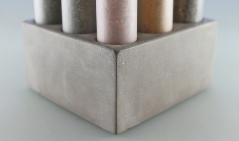 Close-up of Assembled Culinarium Concrete Spice Rack