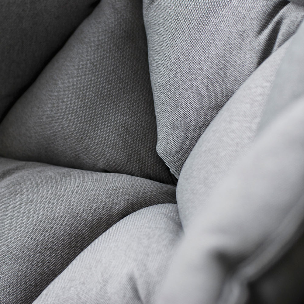 Close-up of the Geometric Padding Upholstry on Q1 Lounghe Chair