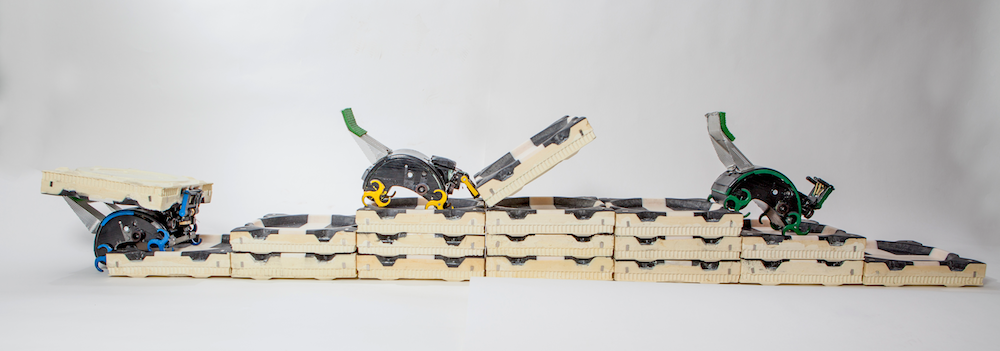 View of 3 TERMS Autonomous Brick Laying Robots from Harvard