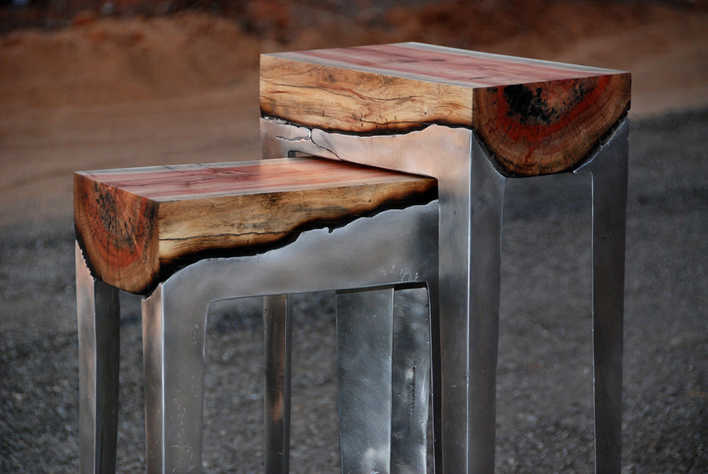 Wood Casting Furniture Outside by Hilla Shamia