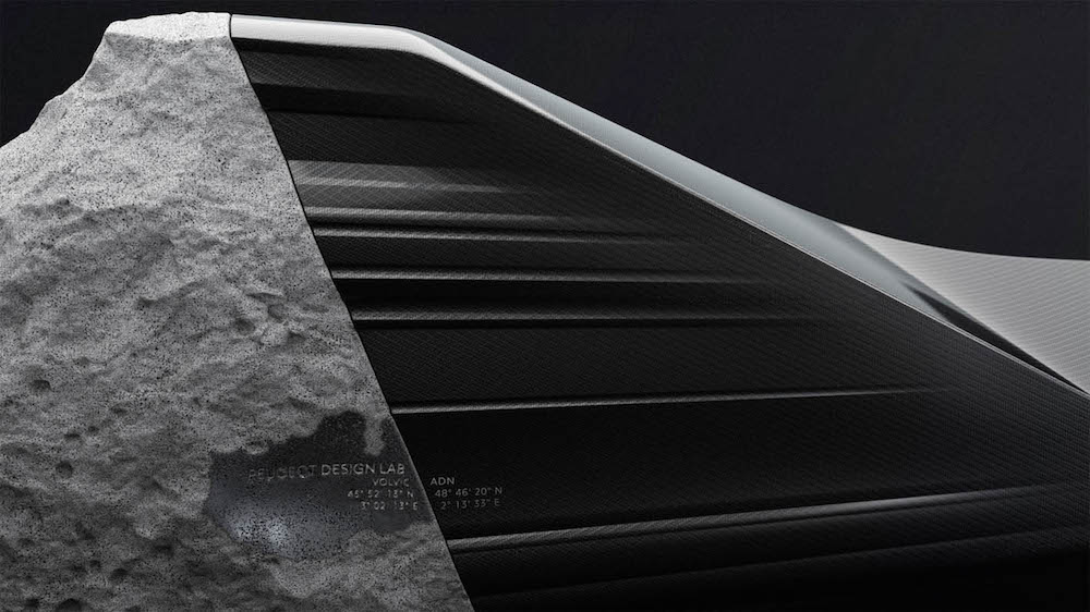 Peugeot Design Lab Marking on the Rear of Onyx Sofa with Material Location Co-ordinates
