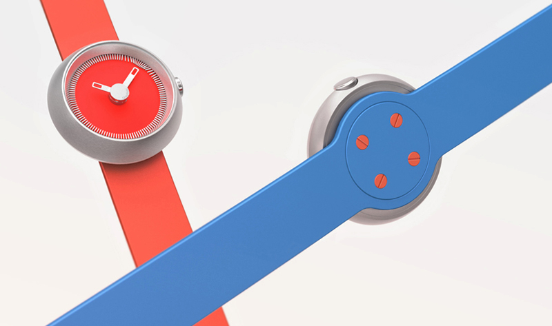 Red and Blue Rubber Straps of Gravitistic Watch Concept by Jaemin Jaeminlee