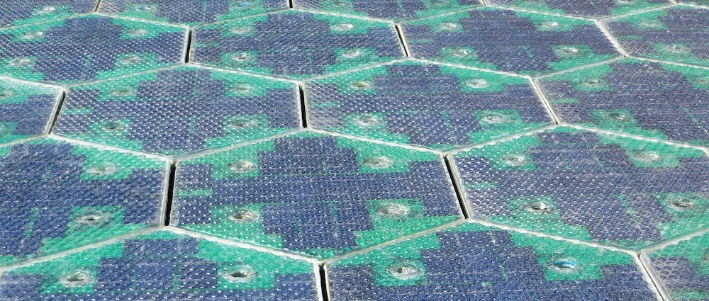 Hexagonal Phase II Solar Roadways Glass Tiles