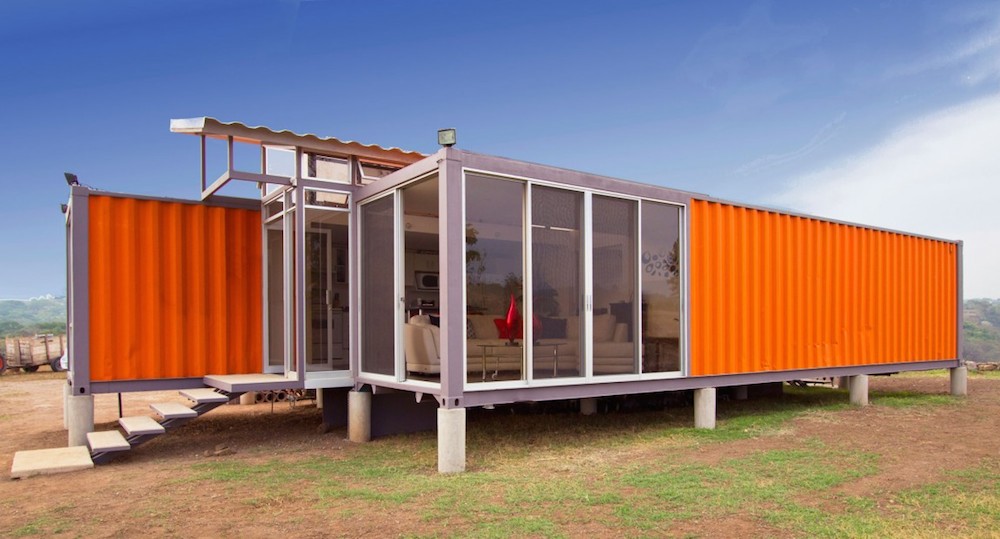Orange Shipping Container Home