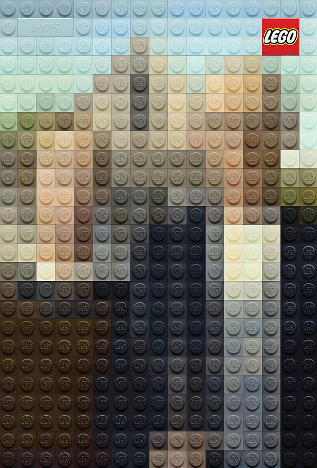 'American Gothic' by Grant Wood in a 17x25 Lego Pixels Grid