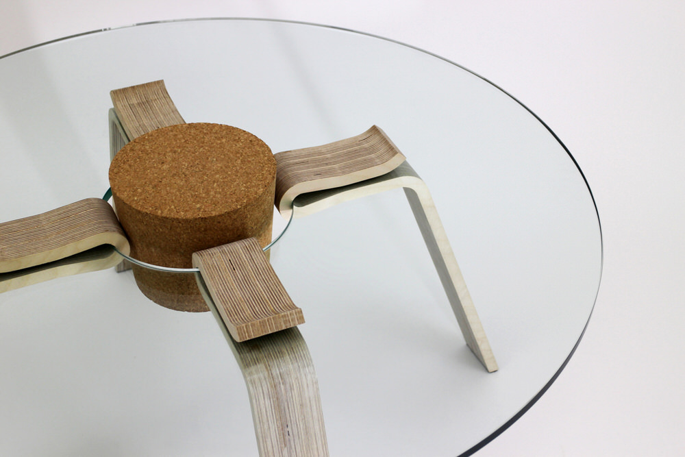 View from above Cork Stopper Table by Hyeonil Jeong