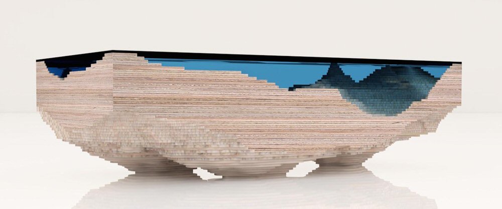 Side view of Abyss Table by Duffy London
