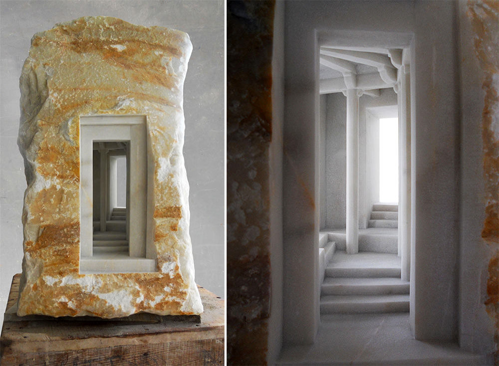 Trilogy Scultpure in Carrara Marble by Matthew Simmonds